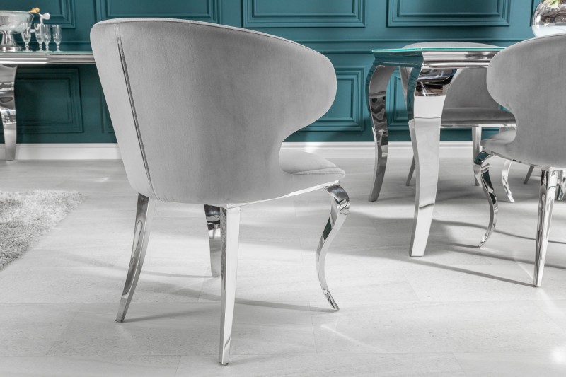 Designová židle Rococo II šedý samet