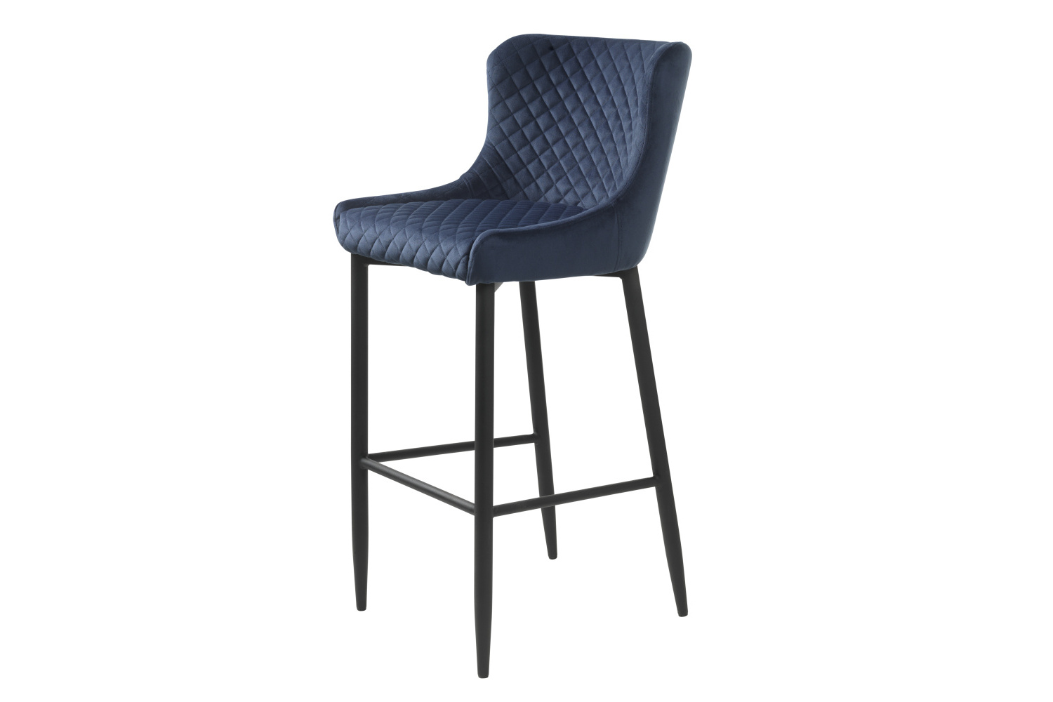 Designová barová židle Hallie modrý samet