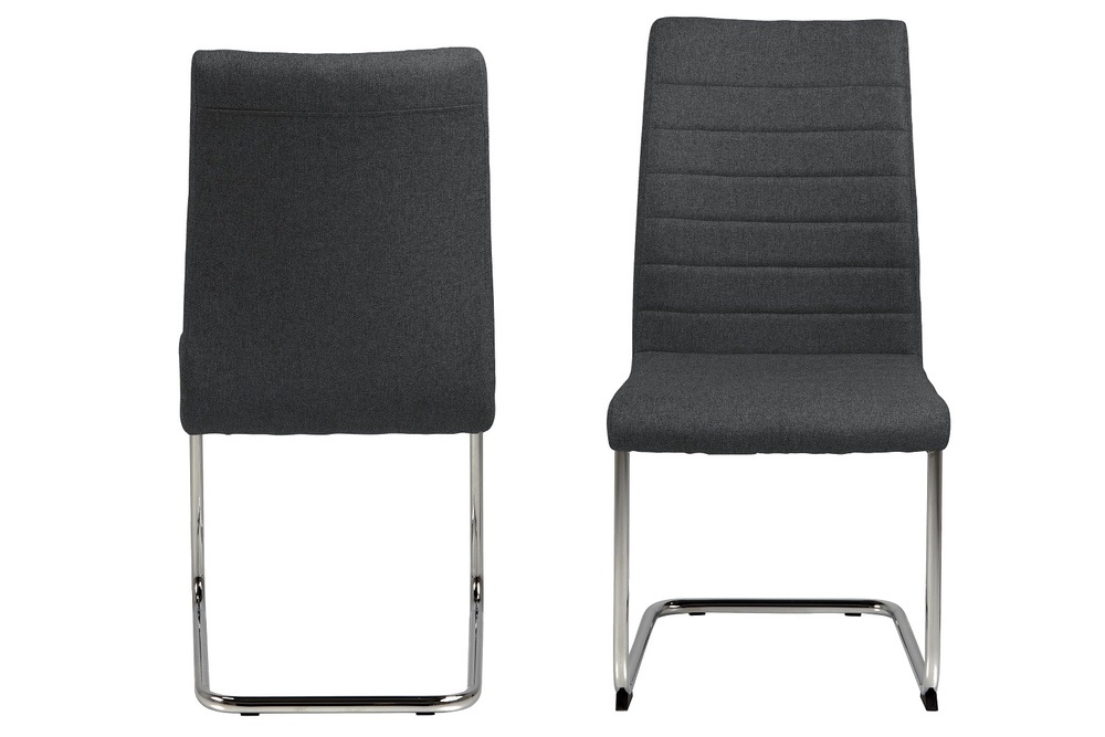 Designová jídelní židle Daitaro tmavě šedá / stříbrná
