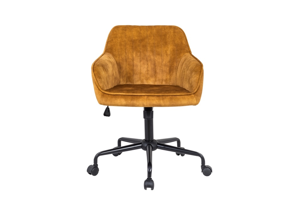 Designová kancelářská židle Esmeralda hořčičný samet 