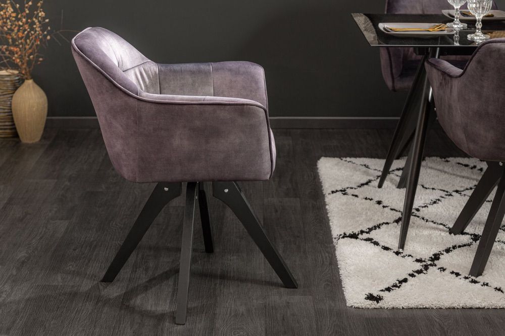Designová otočná židle Giuliana tmavě šedý samet