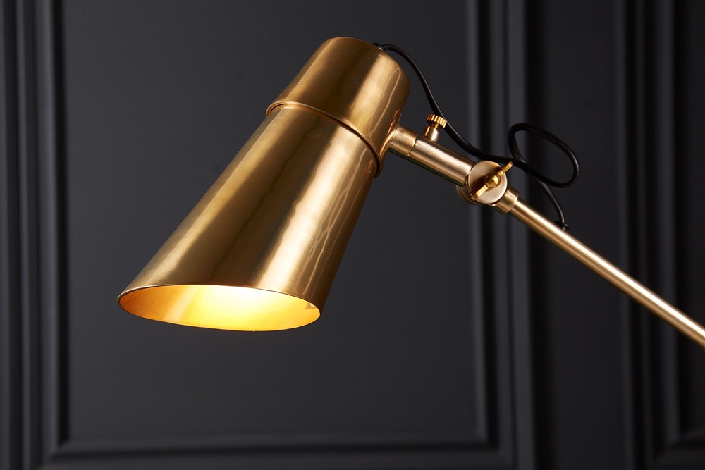 Designová stojanová lampa Leoma 143 cm zlatá