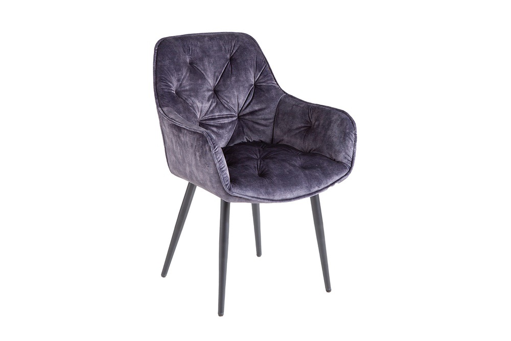 Designová stolička Garold šedý samet 