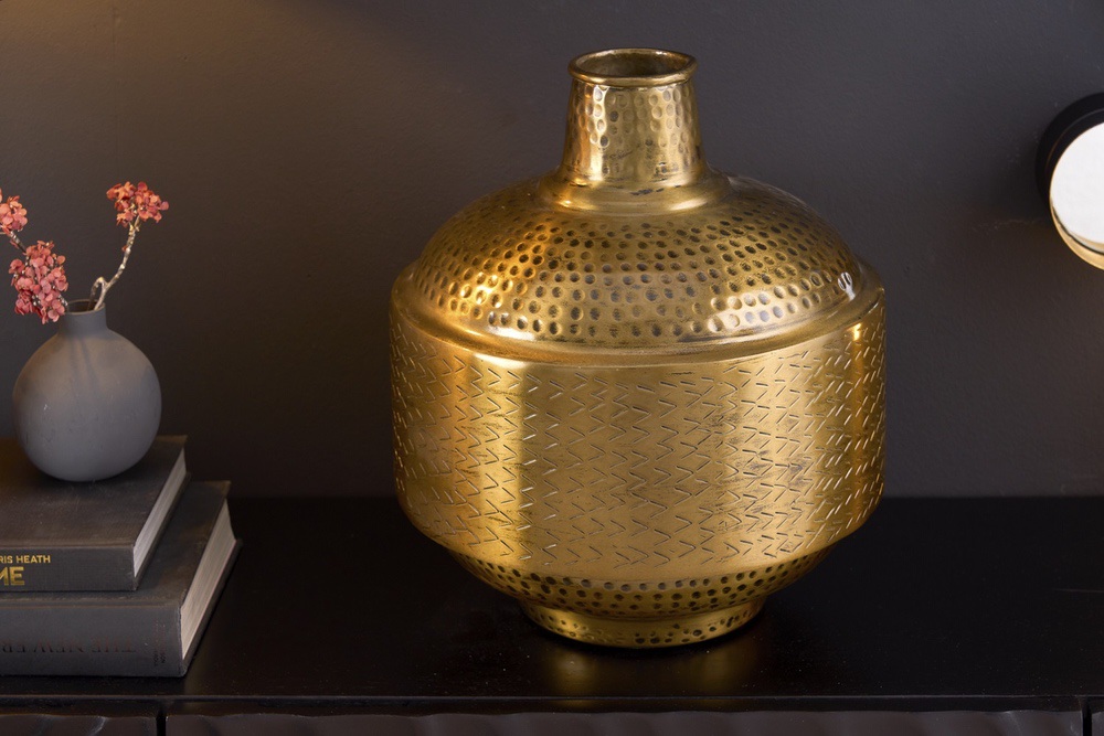 Designová váza Malia 35 cm antik měděná