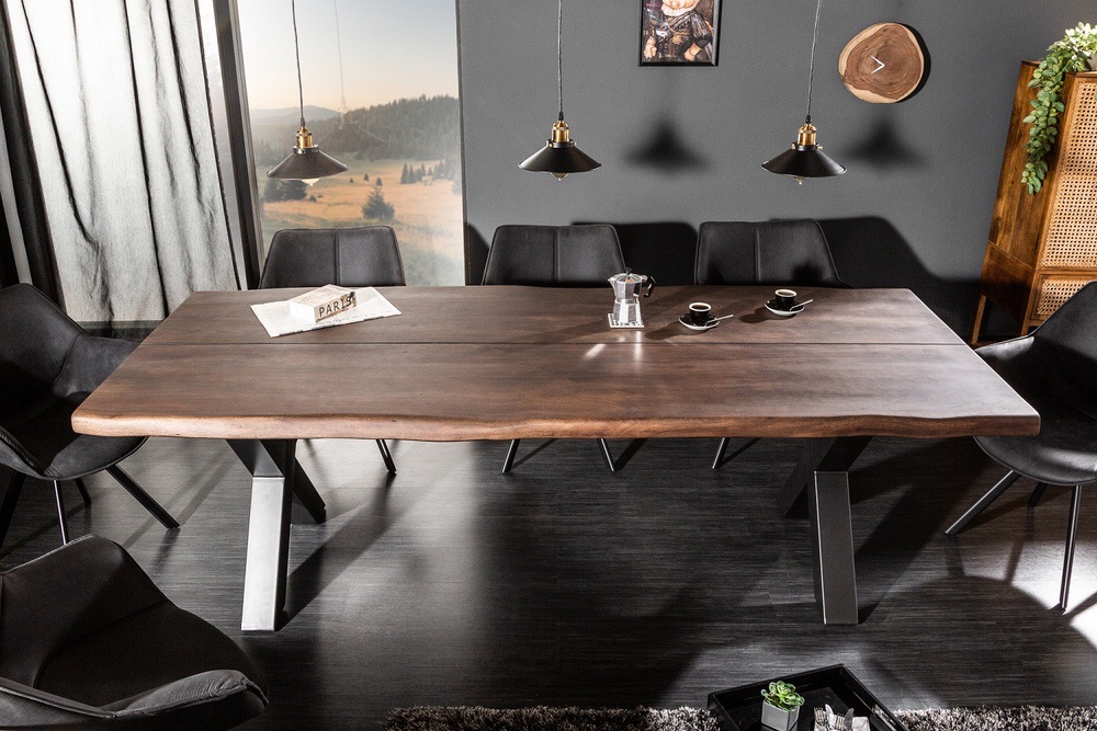 Designový jídelní stůl Lorelei 220 cm hnědý / akácie