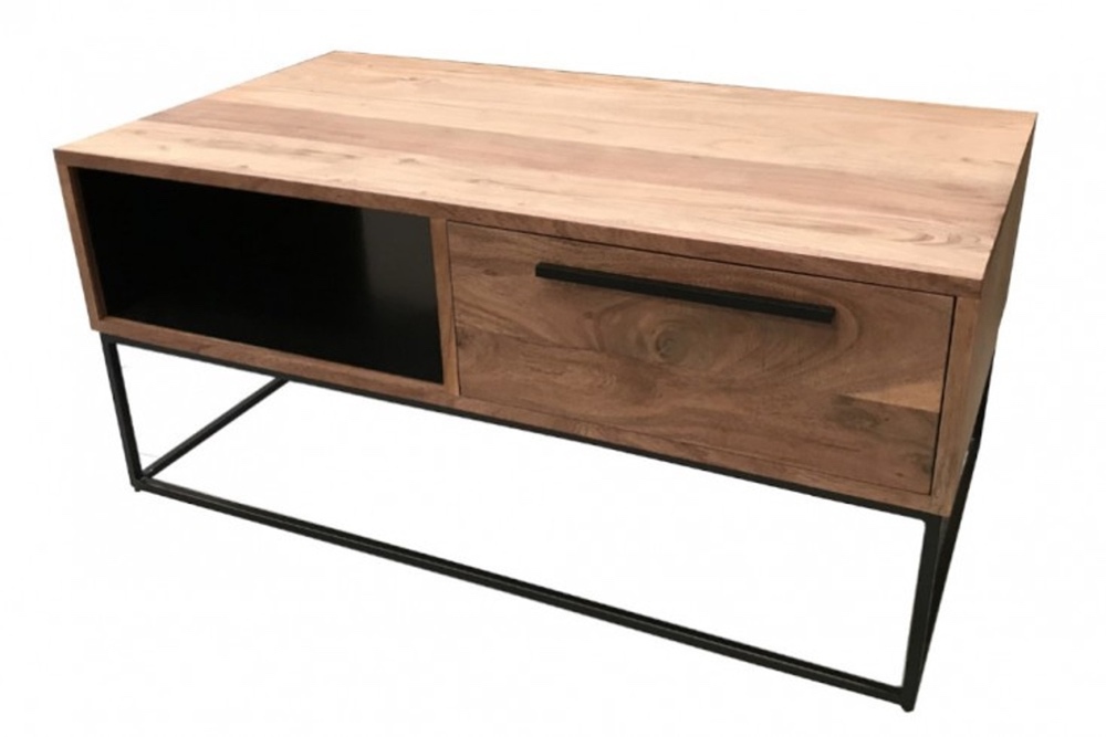 Designový konferenční stolek Malakai 110 cm přírodní - akácie