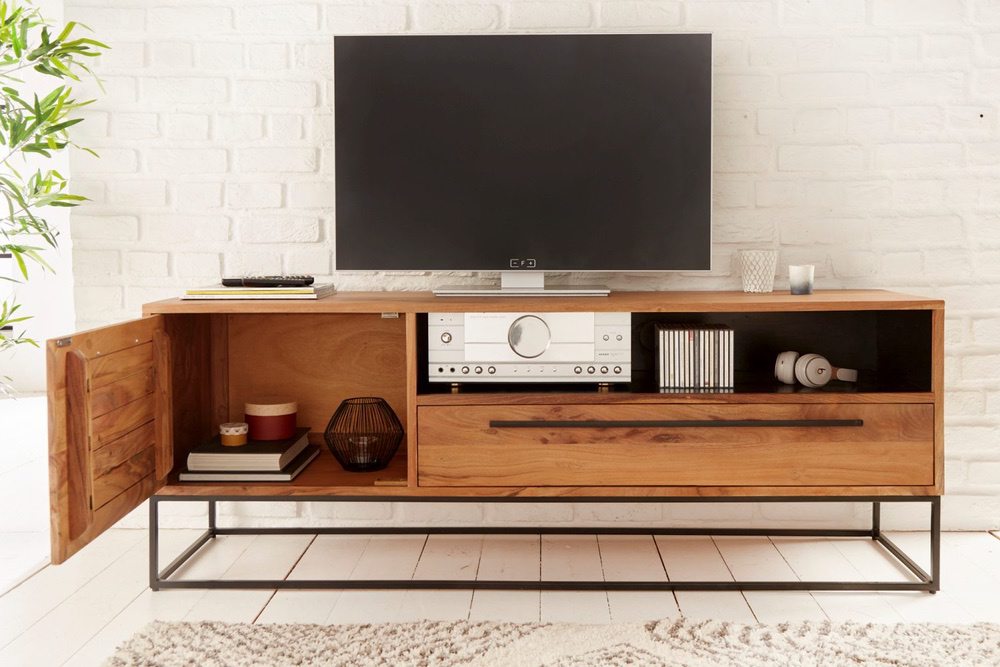 Designový TV stolek Malakai 165 cm přírodní - akácie