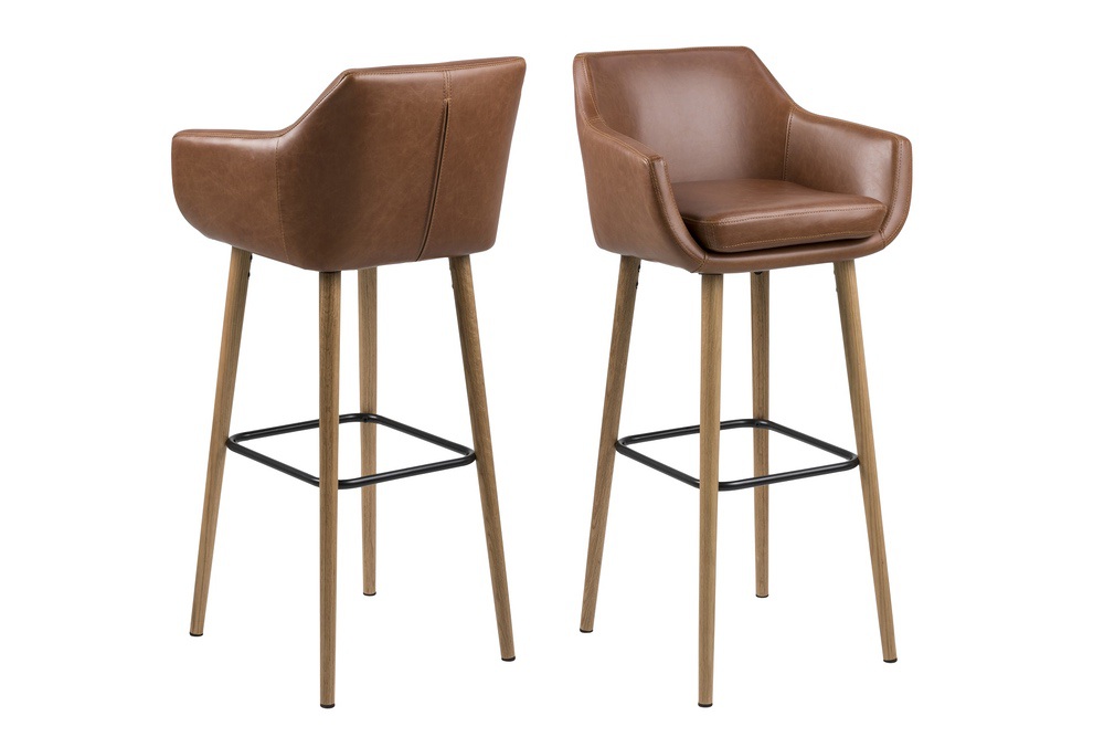Designová barová židle Almond koňaková