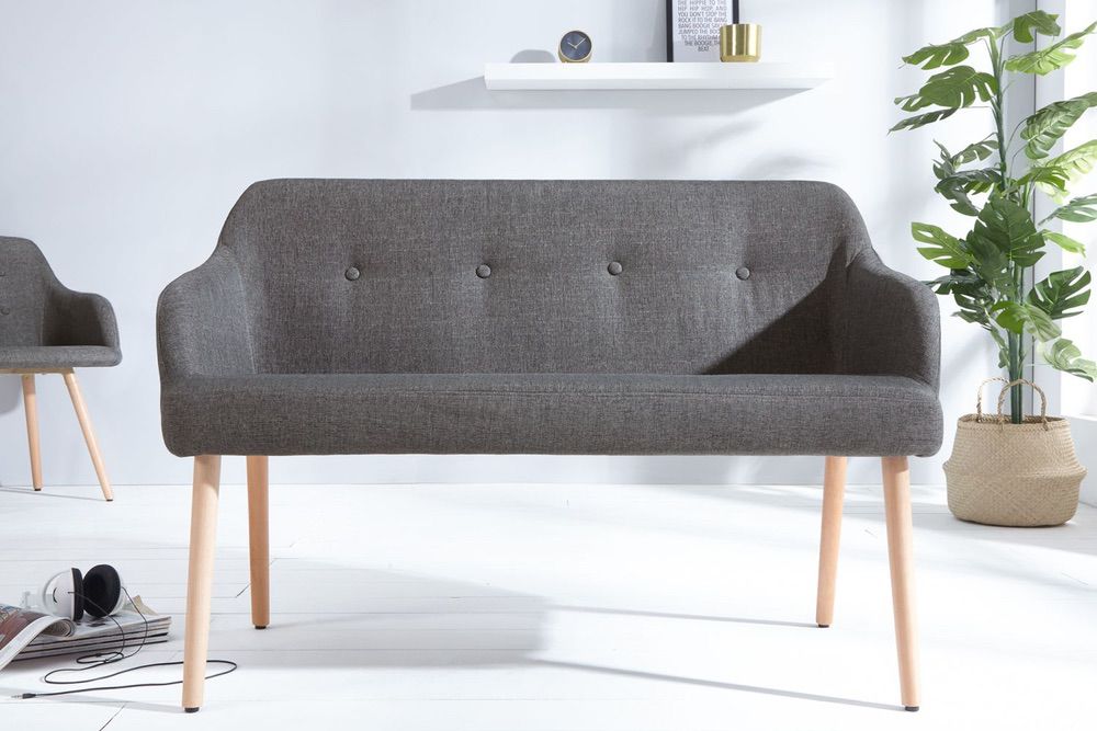 Dizajnová lavice Sweden tmavě šedá 