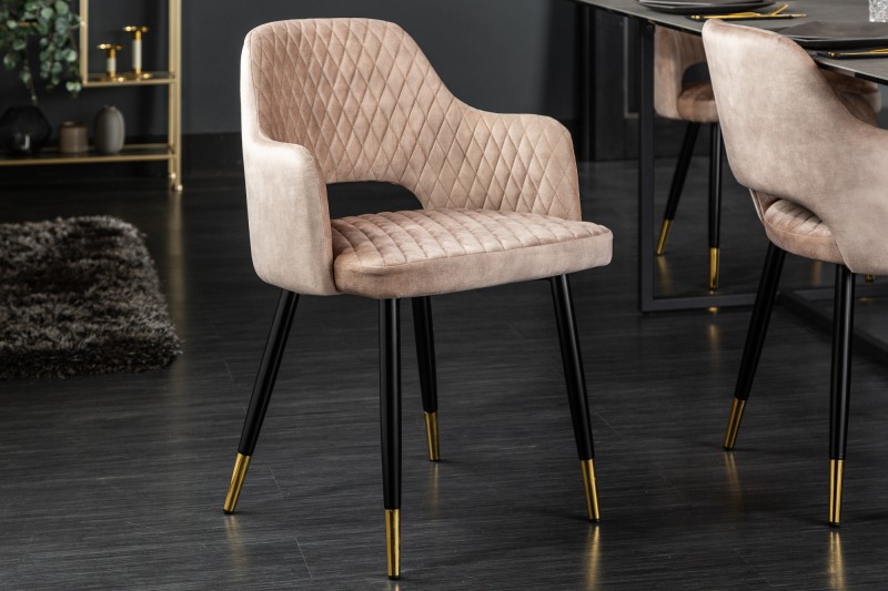 Designová židle Laney růžový samet 