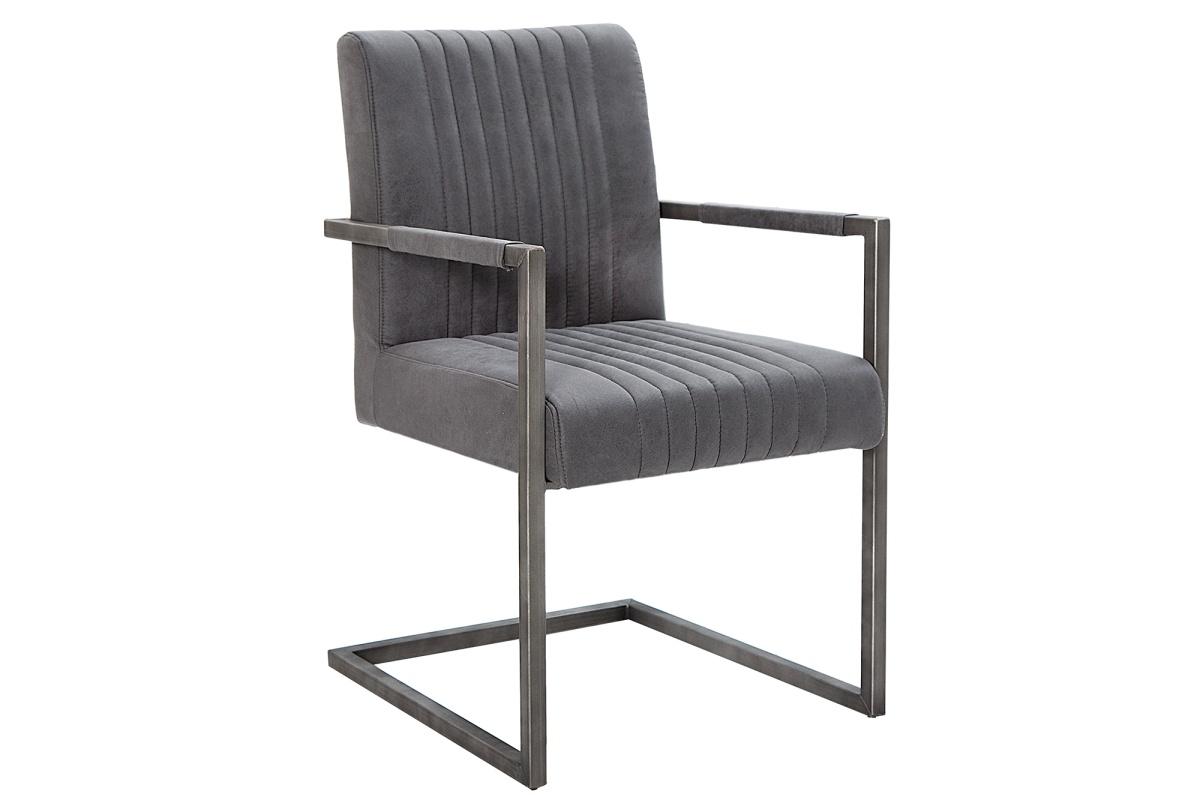 Konzolová židle Boss s područkami, vintage šedá
