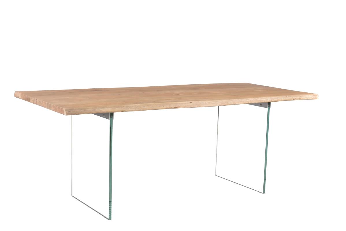 Designový jídelní stůl Massive, 200 cm, akácie / sklo