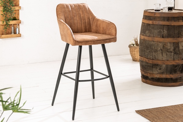 Designová barová židle Esmeralda vintage hnědá 