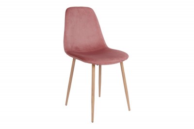 Designová jídelní židle Myla, růžová, světlé nohy