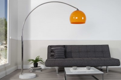 Designová stojanová lampa Arch oranžová