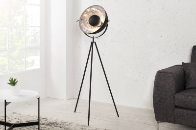 Designová stojanová lampa Atelier 140cm černo-stříbrná