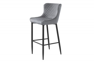 Designová barová židle Hallie šedý samet
