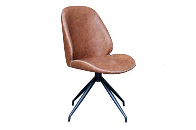 Designová otočná židle Laqueta vintage hnědá