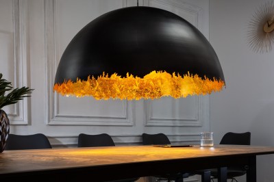 Designové závěsné svítidlo Lareina 76 cm černo-zlaté