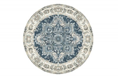 Designový kulatý koberec Maile 200 cm modrý