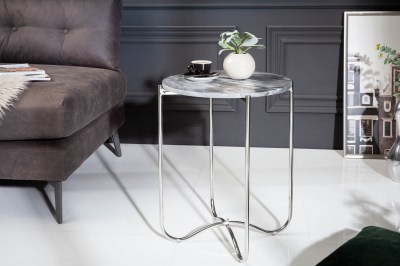 Designový odkládací stolek Tristen III 43 cm mramor šedý
