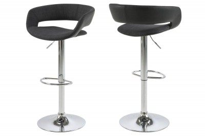 Designová barová židle Natania antracitová černá a chromová