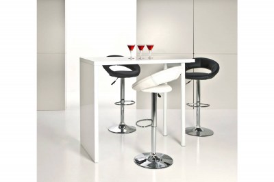 Designová barová židle Navi bílá a chromová