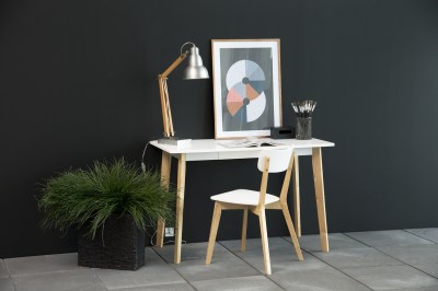 Designová jídelna židle Niecy bílá bříza