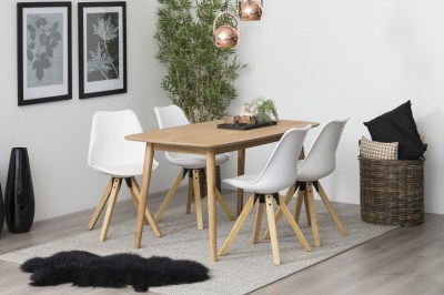 Dizajnová stolička Nascha, biela-prírodná