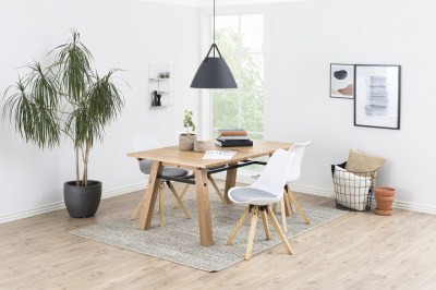 Dizajnová stolička Nascha, biela-šedá-prírodná