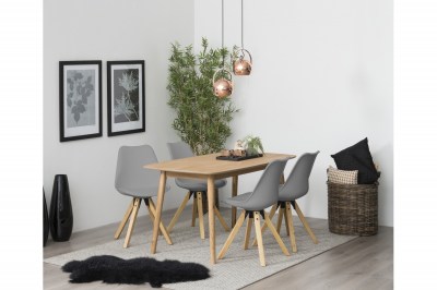 Dizajnová stolička Nascha, šedá-prírodná