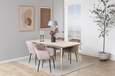 Designová židle Nashira světle růžová kovová
