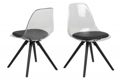 Designová židle Nera průsvitná-černá