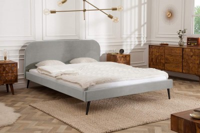 Manželská postel Lena 140 x 200 cm - stříbrný samet
