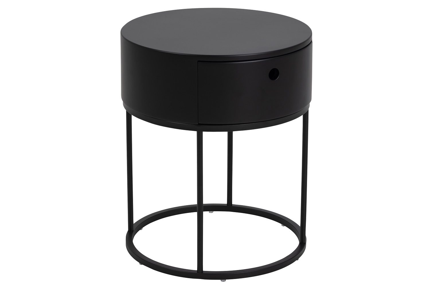 Stylový noční stolek Ariel oválný černý - II. třída